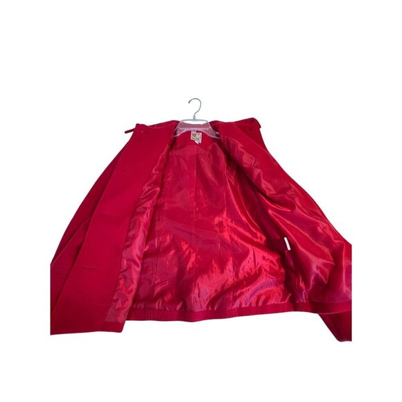 JM Collection Petite Red Button-Up Coat Pockets & Collared Neckline Women's P/P - Picture 5 of 8